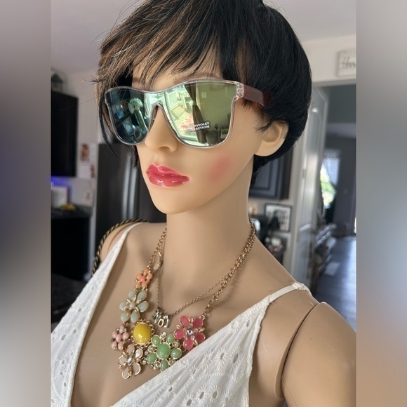 💋NWT translucent rainbow 🌈 mirror sunglasses 😎 sunshades - Picture 1 of 14